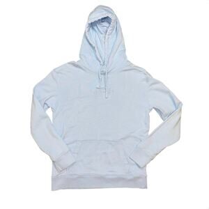 Hollister Women’s Hoodie XS Baby Blue Embroidered Logo Pullover Sweatshirt